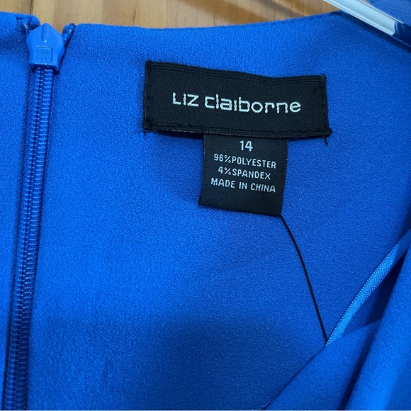 Liz Claiborne Royal Blue Bell Sleeve Dress Size 14 NWT - Picture 2 of 8
